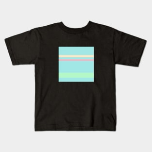 A striking shape of Light Pink, Robin'S Egg Blue, Magic Mint and Bisque stripes. - Sociable Stripes Kids T-Shirt